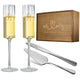 Wedding, Bridal Mr & Mrs Champagne Flutes Gift | Set of 2 | Silver