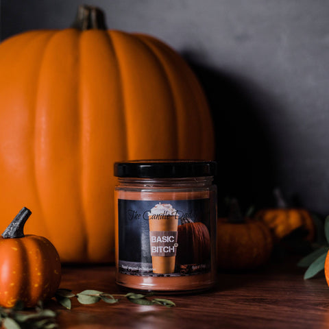 Basic Bitch - Funny Pumpkin Spice Latte Jar Candle  6 Ounce - 40 Hour Burn