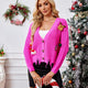 Casual Short V-Neck Knit Christmas Sweater Cardigan | NCS