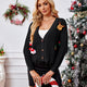Casual Short V-Neck Knit Christmas Sweater Cardigan | NCS