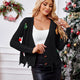 Casual Short V-Neck Knit Christmas Sweater Cardigan | NCS