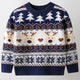 Children's Reindeer Jacquard Casual Pullover Christmas Sweater | NCS