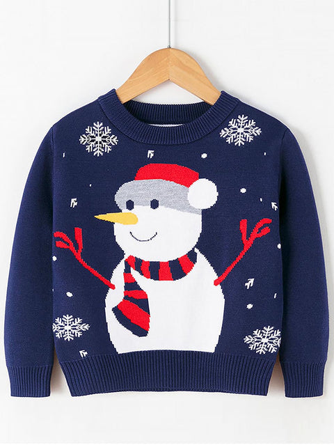 Children's Snowman Christmas Long Sleeve Sweater | NCS