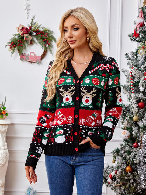Christmas Long Sleeve Casual Cardigan Sweater | NCS