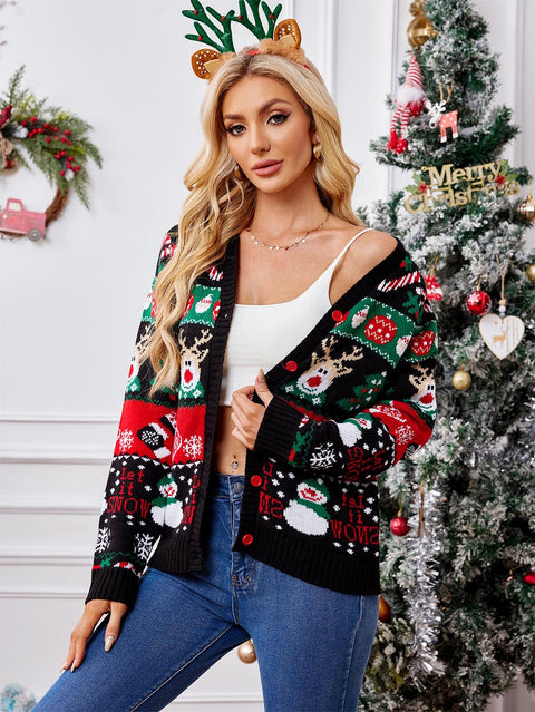 Christmas Long Sleeve Casual Cardigan Sweater | NCS