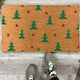 Modern Christmas Tree Doormat with Stars