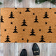 Modern Christmas Tree Doormat with Stars