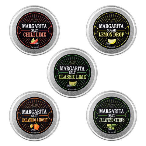 5-Pack Premium Margarita & Cocktail Flavored Salt Rimmer, Variety Set 3.5oz