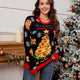 Colorblock Christmas Tree Pattern Oversized Sweater with Lights | NCS