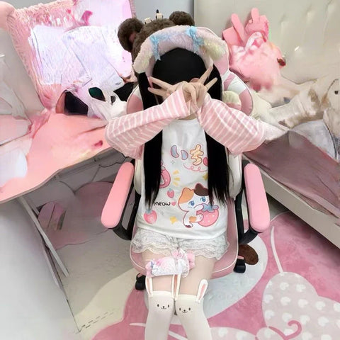 Kawaii Harajuku Strawberry Cat Shirt