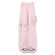 Kawaii Pink Cargo Pants With Bows