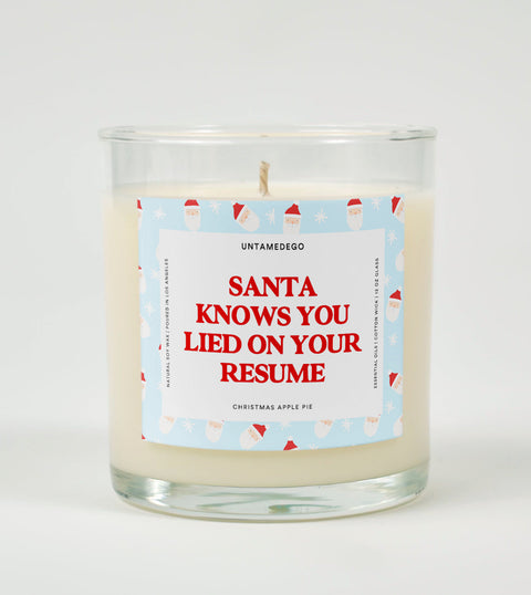 Santa Knows You Lied on Your Resume | Funny Christmas Candle