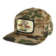 Mallard Embroidered On A Camo SnapBack Hat Cap