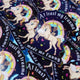 Funny Vinyl Sticker – At Least My Trauma Made Me Funny – Unicorn Skeleton Holographic Decal