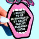 Anti-Fascist Statement Sticker – Bold Political Vinyl Sticker with Pink Glitter Mouth