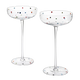 Polka Dot Champagne Coupe Glasses Set of 2 8.8 oz