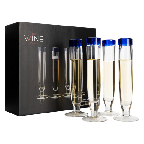 Tall Recycled Champagne Flutes - Set of 4