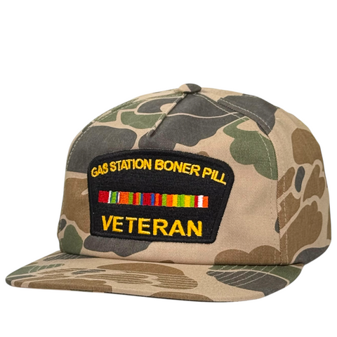 Gas Station Boner Pill Veteran Trucker Hat Custom Embroidered￼