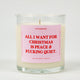 All I Want for Christmas Is Peace & Fucking Quiet | Funny Christmas Candle