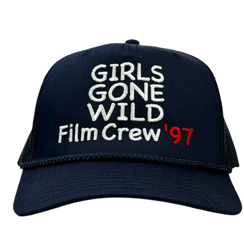 Girls Gone Wild Film Crew 97 Trucker Cap Hat Navy Custom Embroidered