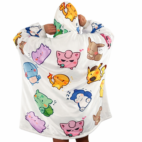Pokémon Wearable Blanket Hoodie for Kids & Adults