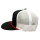 HAWK TUAH 24 - Ordered on a Black and White Mesh Snapback Hat Cap with Red Rope Custom Embroidery