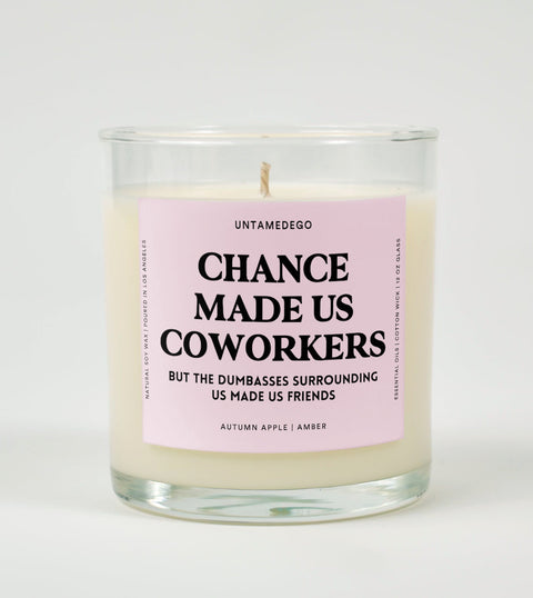 Chance Made Us Coworkers But The Dumbasses Surrounding Us Made Us Friends Glass Candle