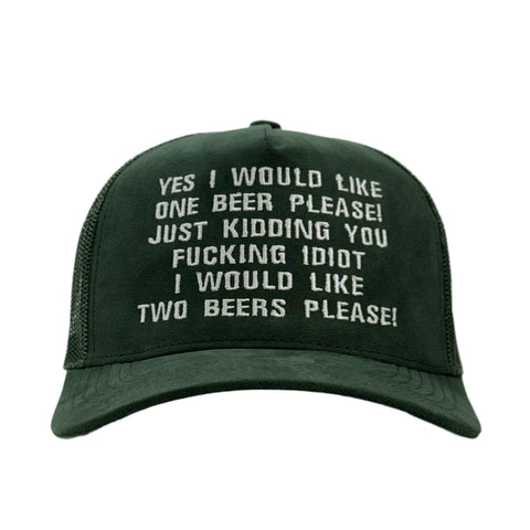 Yes I Would Like One Beer Please Custom Embroidered Funny Meme Hat