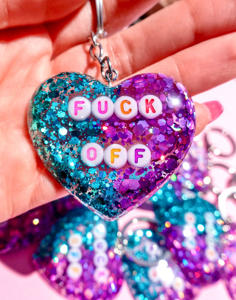 Fuck Off Glitter Keychain