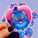 Funny Vinyl Sticker – Demon Kitty – Glitter Holographic Sticker