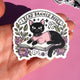 I Read Banned Books Sticker – Black Cat Reading Vinyl Decal – Feminist Book Lover Waterproof
