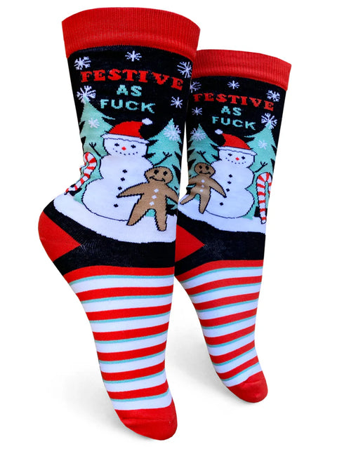 Festive As Fuck Womens Crew Christmas Socks