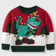 Funny Children's Cartoon Dinosaur Christmas Sweater | NCS