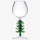 Crystal Christmas Holiday Tree Stemmed Wine Glass - Green - 10 oz