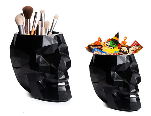 Geometrical Skull Halloween Candy Server Bowl (Black)