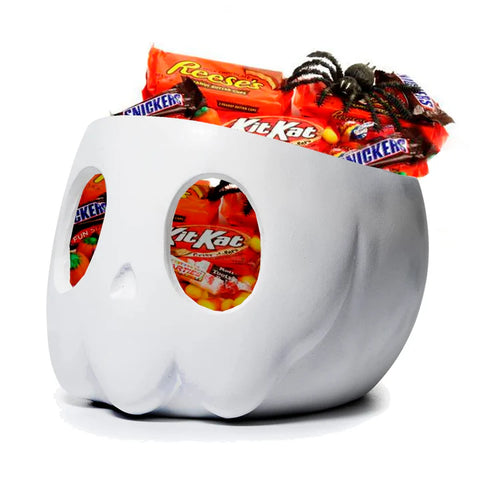 Ghost Geometrical Black Halloween Candy Bowl (White)