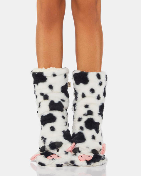Moo Moo Plush Slipper Socks