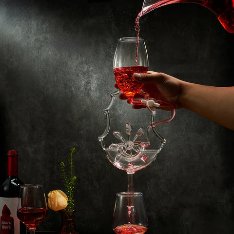 Wine Glass Wheel Decanting & Aerator Set