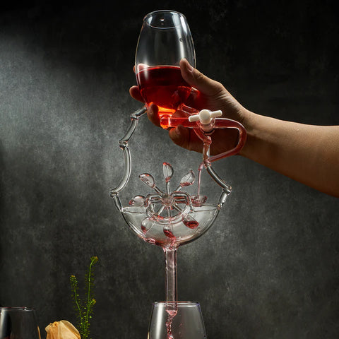 Wine Glass Wheel Decanting & Aerator Set