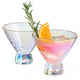 Iridescent Lustered Stemless Martini Glasses Set of 2