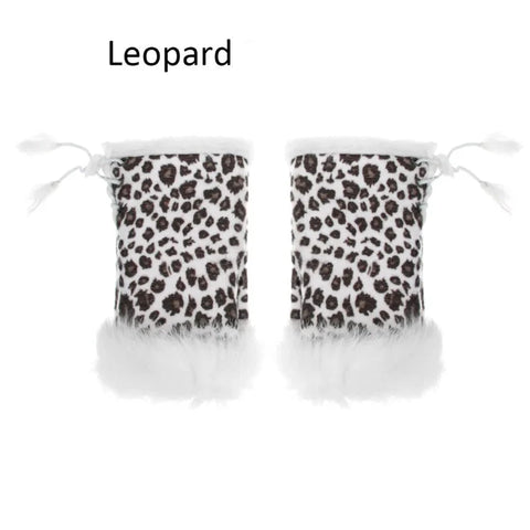 Fingerless Faux Rabbit Fur Gloves