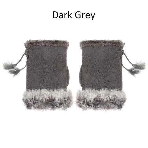 Fingerless Faux Rabbit Fur Gloves