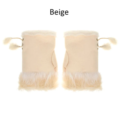Fingerless Faux Rabbit Fur Gloves