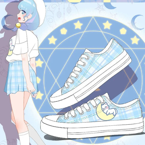 Kawaii Plaid Sneakers