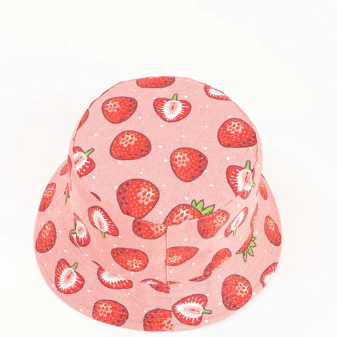 Strawberry Print Bucket Hat