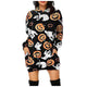 Spooky Print Hoodie Dress