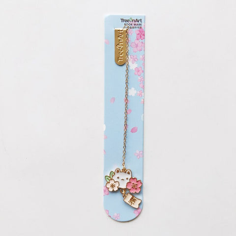 Cherry Blossom Bunny and Cat Bookmarks