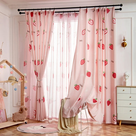 Strawberry Print Curtains