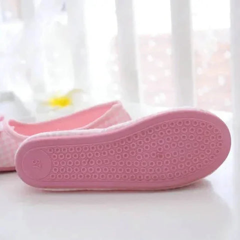 Cute Gingham Cotton Slippers