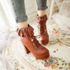 Round Toe Lace Up Ankle Boots